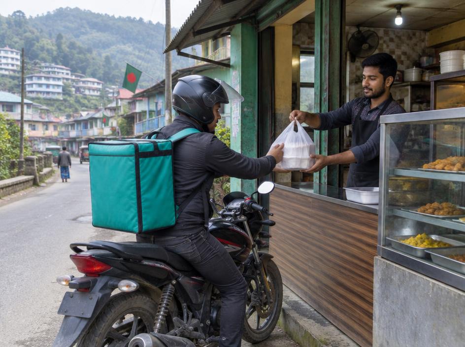 A Sathi rider collects and delivers