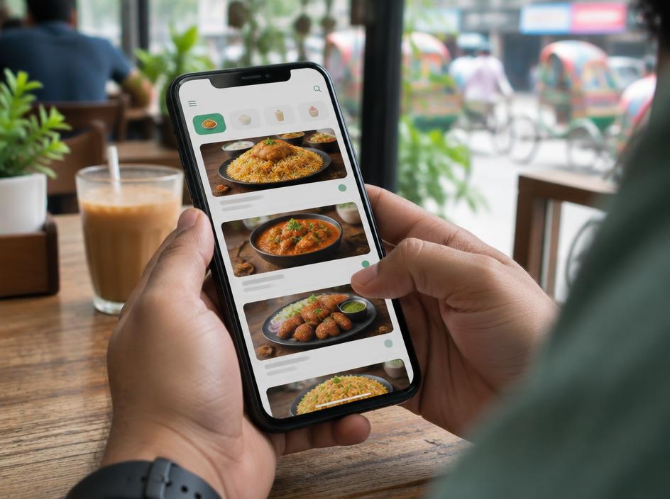 Customers find your menu on their phone